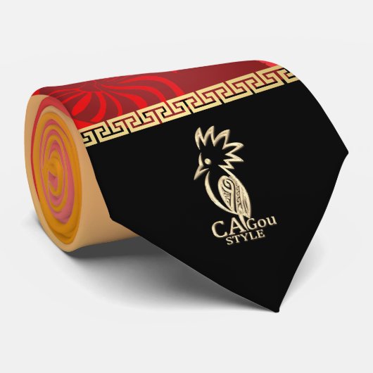 Cravate flèche faîtière kanak. orange sanguine.  ネクタイ (ロール)