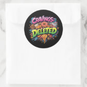 Cravings Deleted – Bold Comic Junk Food Graphic ラウンドシール (バッグ)