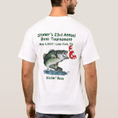 Crawfishとの石を投げる人の第23低音のトーナメント Tシャツ (裏面)