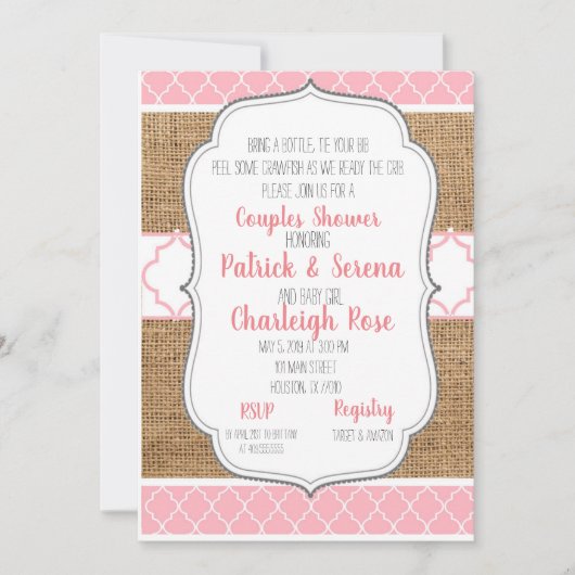 Crawfishのカップルのシャワー 招待状 (正面)