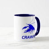 crawfishのシルエット(赤い) マグカップ (正面右)