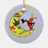 Crawfishのシルクハットの三日月の月 セラミックオーナメント (正面)