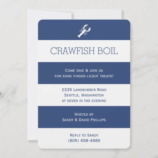 Crawfishの沸騰 招待状 (正面)
