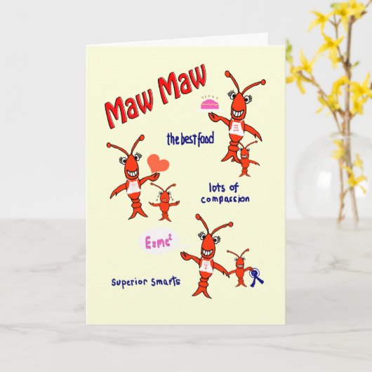 Crawfishの胃の胃の母の日 カード (黄色い花)