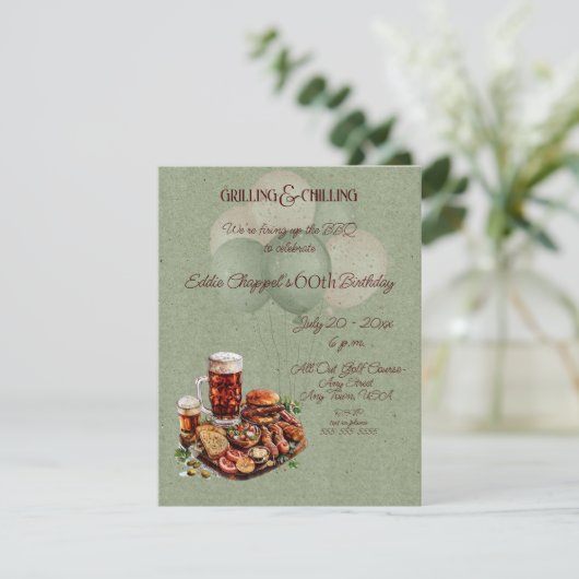 Crawfish Boil 60th Birthday Invitation 招待状 (スタンド正面)