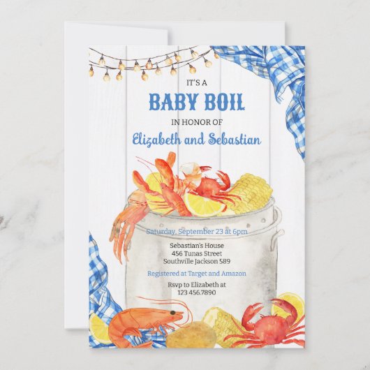 Crawfish Boil Baby Shower Invitation 招待状 (正面)