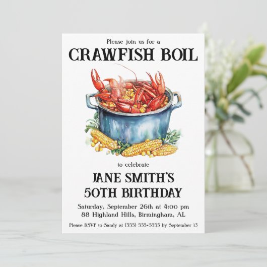 Crawfish Boil Birthday Party 招待状 (スタンド正面)