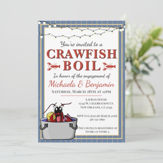 Crawfish Boil Couples Shower Engagement Party 招待状 (スタンド正面)