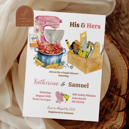 Crawfish Boil Couples Shower Invitation 招待状