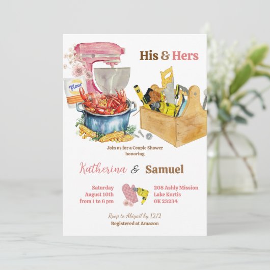 Crawfish Boil Couples Shower Invitation 招待状 (スタンド正面)