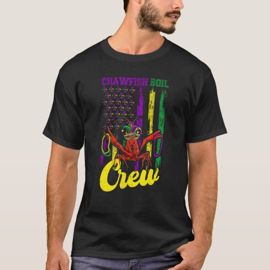 Crawfish Boil Crew Beads Mardi Gras Flag Kids Todd Tシャツ (正面)