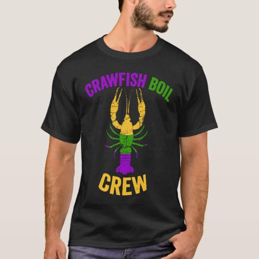 Crawfish Boil Crew Tee Lobster Crayfish Mardi Gras Tシャツ (正面)