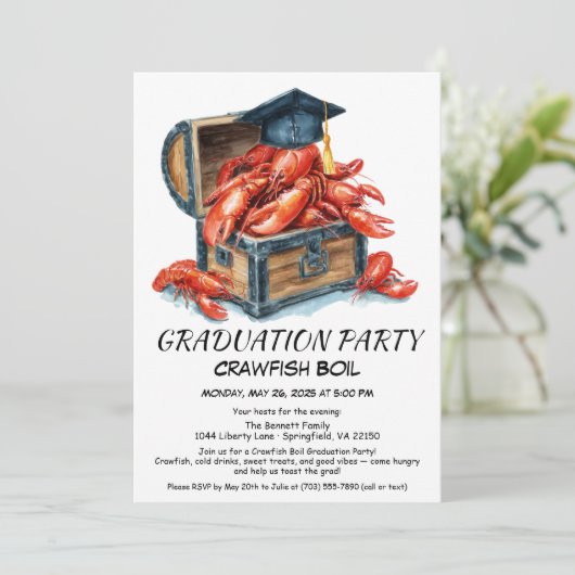 Crawfish Boil Graduation Party | Southern Style 招待状 (スタンド正面)