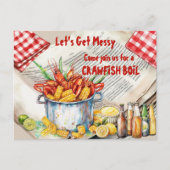 Crawfish Boil Let's Get Messy ポストカード (正面)
