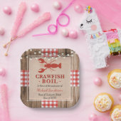 Crawfish Boil Lobster Graduation Party Rustic ペーパープレート (パーティー)