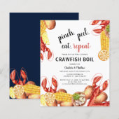 Crawfish Boil Script Engagement Party Invitation (正面/裏面)