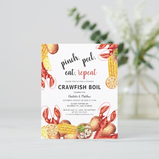 Crawfish Boil Script Engagement Party Invitation (スタンド正面)