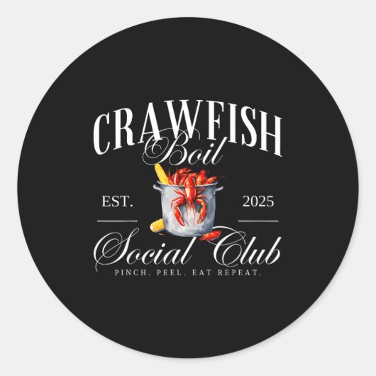 Crawfish Boil Social Club Cajun Seafood Festival S ラウンドシール (正面)