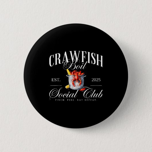Crawfish Boil Social Club Cajun Seafood Festival S 缶バッジ (正面)