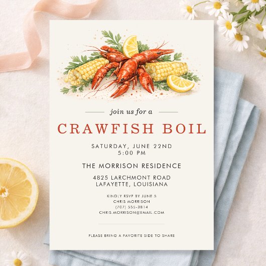 Crawfish Boil Summer Party 招待状