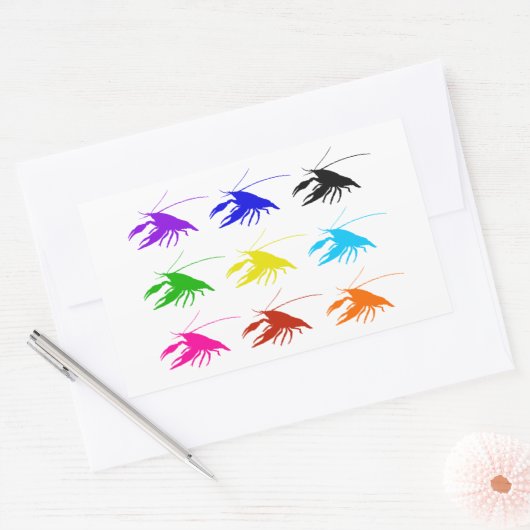 Crawfish (Crayfish) 長方形シール (封筒)