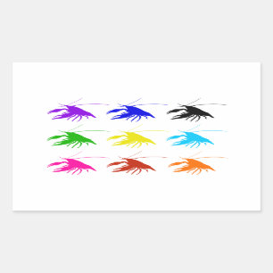 Crawfish (Crayfish) 長方形シール