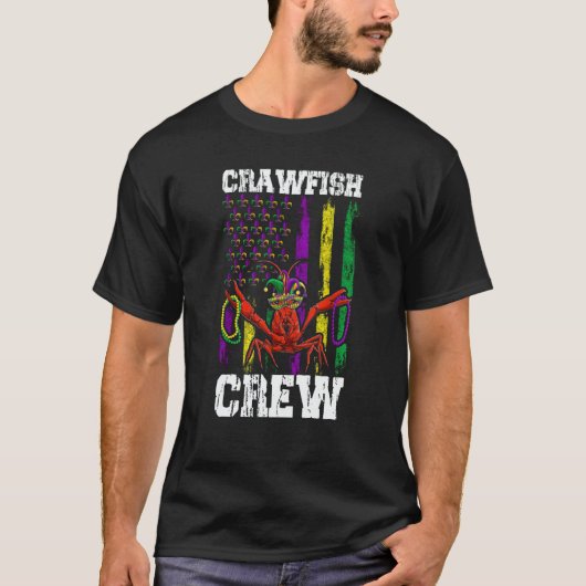 Crawfish Crew Beads Mardi Gras Flag Dab Kids Toddl Tシャツ (正面)