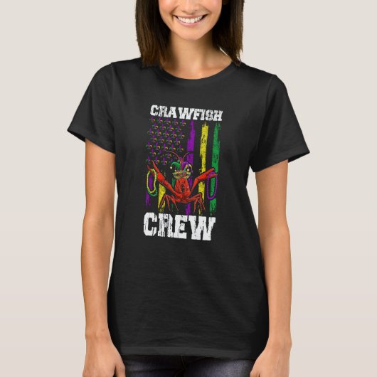 Crawfish Crew Beads Mardi Gras Flag Dab Kids Toddl Tシャツ (正面)