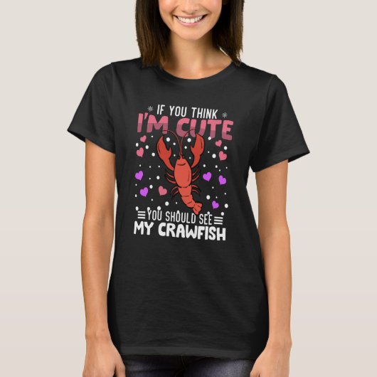 Crawfish Heart Valentine's Day Animal For Womens K Tシャツ (正面)