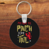 Crawfish Here To Nch Tail Lobster Crayfish Men Wom キーホルダー (正面)