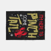 Crawfish Here To Nch Tail Lobster Crayfish Men Wom フリースブランケット (正面(横))