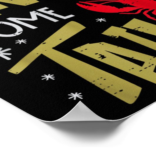 Crawfish Here To Nch Tail Lobster Crayfish Men Wom ポスター (角)