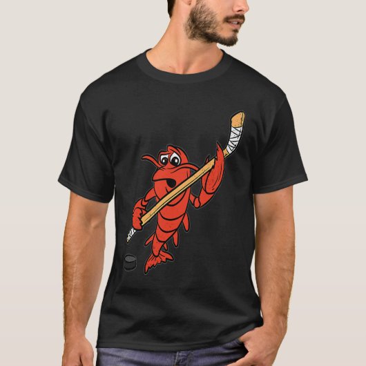 Crawfish Hockey Player Mardi Gras Sport Carnival P Tシャツ (正面)