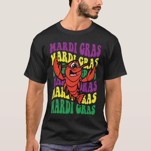 Crawfish Mardi Gras Retro Mudbug Carnival Parade C Tシャツ (正面)