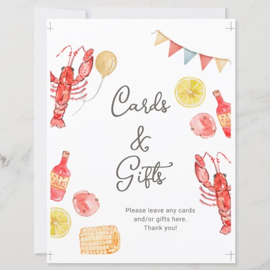 Crawfish Party Cards & Gifts Sign (正面)