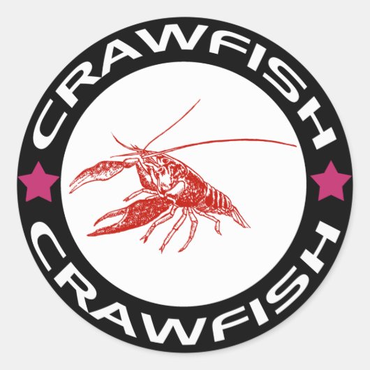crawfish-ring (red-1) ラウンドシール (正面)