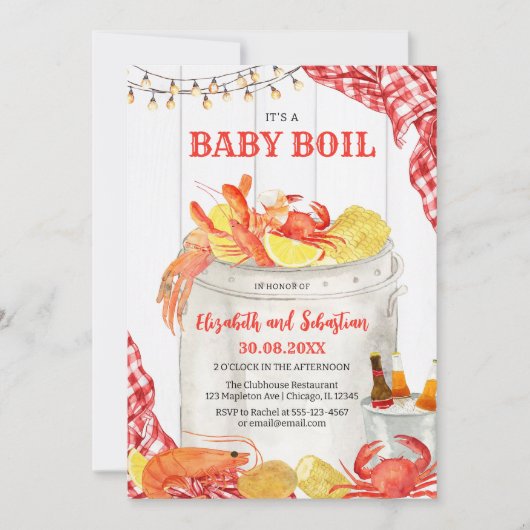 Crawfish Seafood Boil Baby Shower Invitation 招待状 (正面)