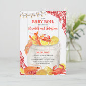 Crawfish Seafood Boil Baby Shower Invitation 招待状 (スタンド正面)