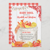 Crawfish Seafood Boil Baby Shower Invitation 招待状 (正面/裏面)