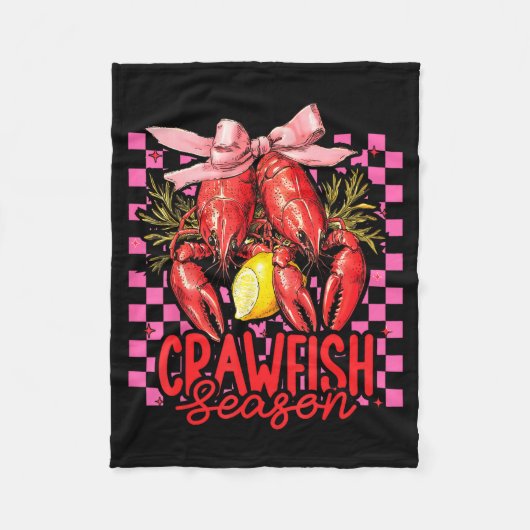 Crawfish Season Crawfish Boil Lobster Cajun Men Wo フリースブランケット (正面)