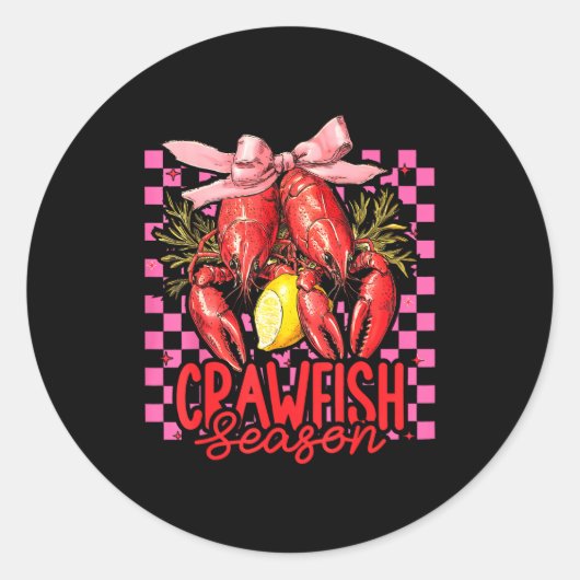 Crawfish Season Crawfish Boil Lobster Cajun Men Wo ラウンドシール (正面)