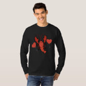 Crawfish With Heart Balloon Valentines Day Love Bo Tシャツ (正面フル)