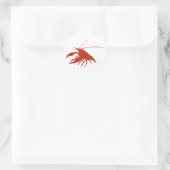 crawfish's　silhouette (Red) ラウンドシール (バッグ)