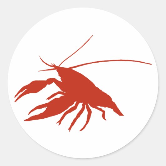 crawfish's　silhouette (Red) ラウンドシール (正面)