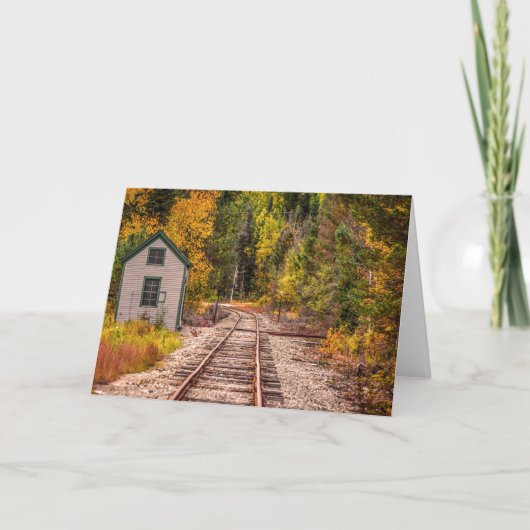 Crawford Notch Train Tracksグリーティングカード カード (正面)