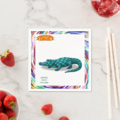 Crawford, painted circus crocodile スタンダードカクテルナプキン (インサイチュ)