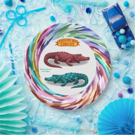 Crawford, painted circus crocodile ペーパープレート