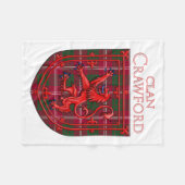 Crawford Tartan Scottish Plaid Lion Rampant フリースブランケット (正面(横))