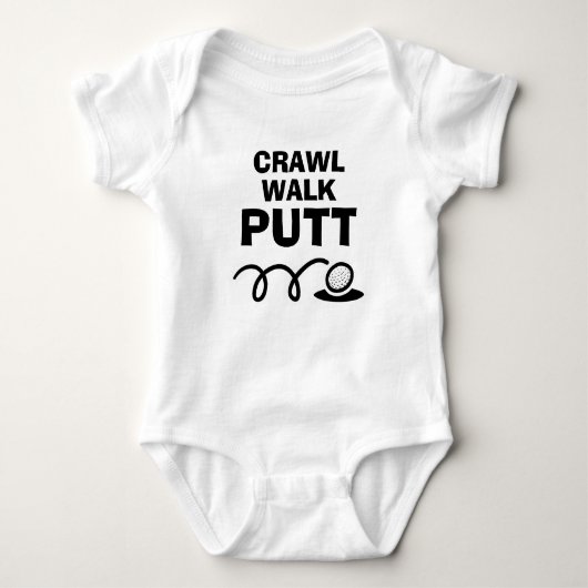 Crawl Walk Putt おもしろゴルフ ベビーボディスーツ (正面)