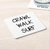 Crawl Walk Surf スクエアペーパーコースター (アングル)